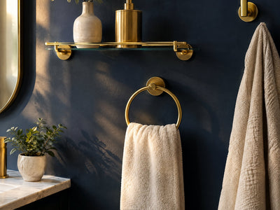 Accessoires Salle de Bain Dorés
