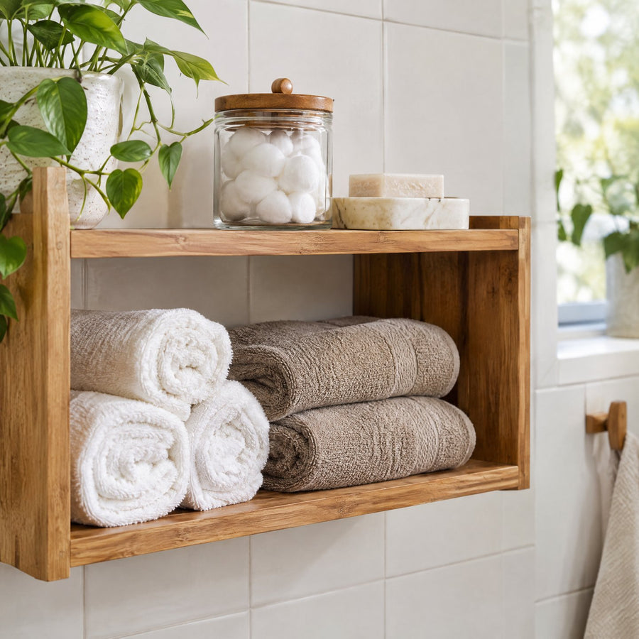 Étagère de Salle de Bain en Bois