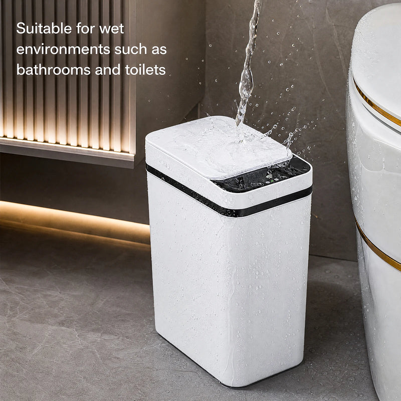 Poubelle Salle de Bain Capteur Tactile 12L sur Batterie