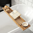 Pont de Baignoire en Bambou 80 cm avec Porte-Verre