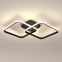 Plafonnier LED Cuisine Carré Design Argenté Noir