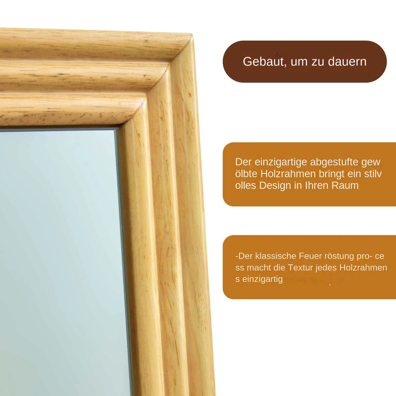 Miroir sur Pied Bois Massif Inclinaison Réglable 160 cm