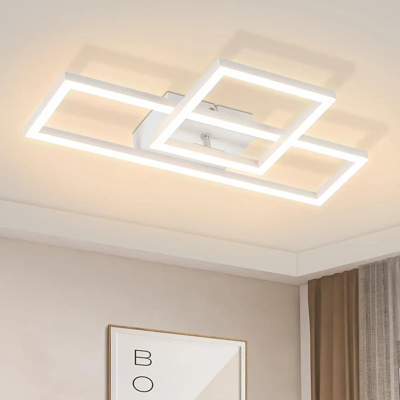 Plafonnier LED Cuisine Cadre Pivotant Noir ou Blanc, 20 W, 42 cm