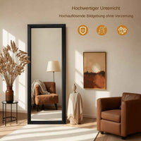 Miroir sur Pied Rectangulaire Bois Noir 160 x 50 cm