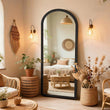 Miroir sur Pied Incurvé Cadre Bois 160 cm
