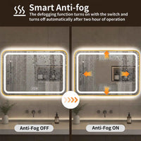 Miroir LED Salle de Bain Cadre Métal Tactile 70x100 cm
