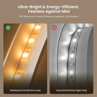 Miroir LED Salle de Bain Rond Double Éclairage Anti-Buée Tactile