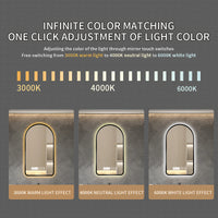 Miroir LED Arche Anti-Buée Noir 40 x 60 cm