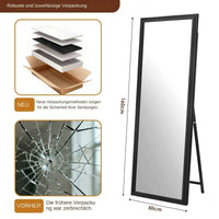 Miroir sur Pied Rectangulaire Bois Noir 160 x 50 cm