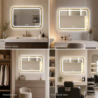 Miroir LED Salle de Bain Cadre Métal Tactile 70x100 cm