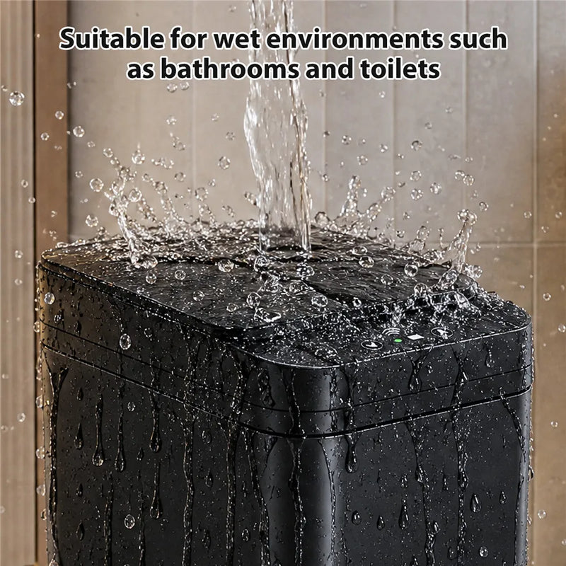 Poubelle Salle de Bain Automatique Capteur de Mouvement 12L Couvercle