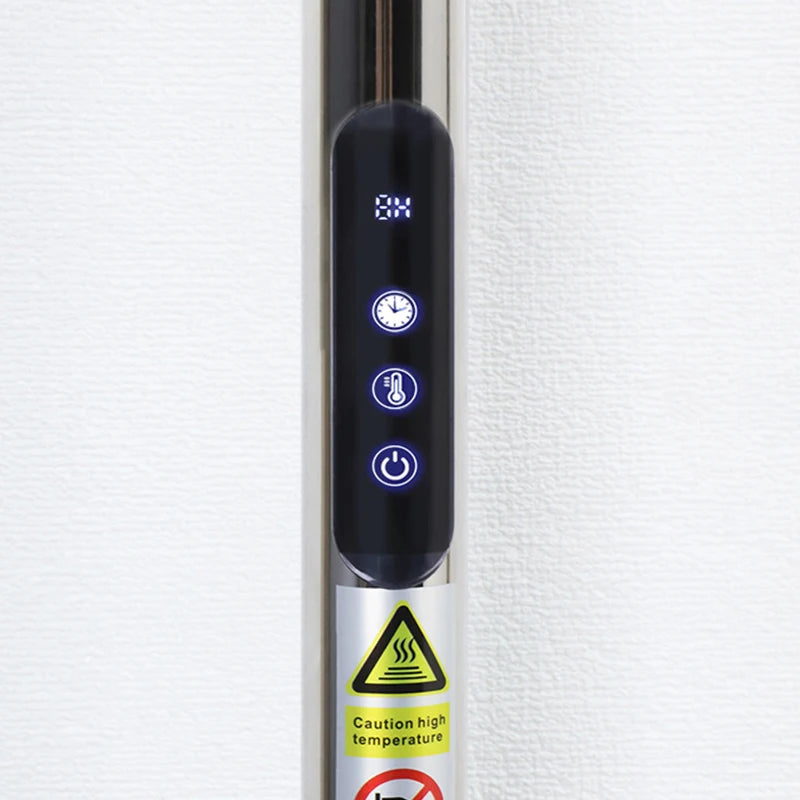 Sèche-Serviette Électrique Vertical avec Crochets et Minuterie Inox 152,5 cm