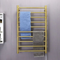 Sèche-Serviette Électrique Mural à Échelle 10 Barres Inox 80 x 50 cm