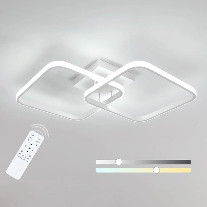 Plafonnier LED Cuisine Carré Dimmable Télécommandé