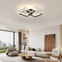 Plafonnier LED Cuisine Carré Design Argenté Noir