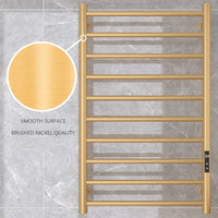 Sèche-Serviette Électrique Mural à Échelle 10 Barres Inox 80 x 50 cm