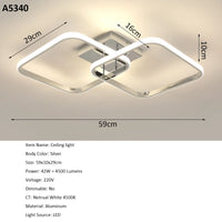 Plafonnier LED Cuisine Carré Design Argenté Noir