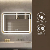 Miroir LED Salle de Bain Cadre Métal Tactile 70x100 cm
