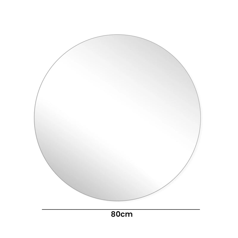 Miroir Salle de Bain Rond Sans Cadre 80 x 80 cm