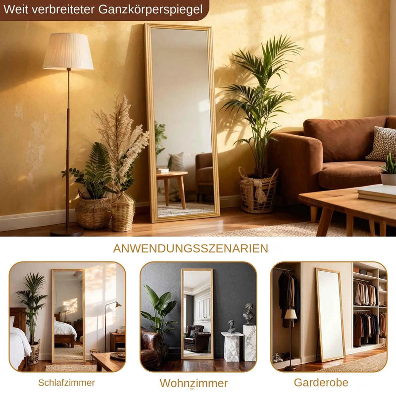 Miroir sur Pied Bois Massif Inclinaison Réglable 160 cm