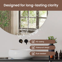 Miroir Salle de Bain Rond Sans Cadre 80 x 80 cm