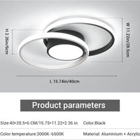 Plafonnier LED Cuisine Carré Dimmable Télécommandé