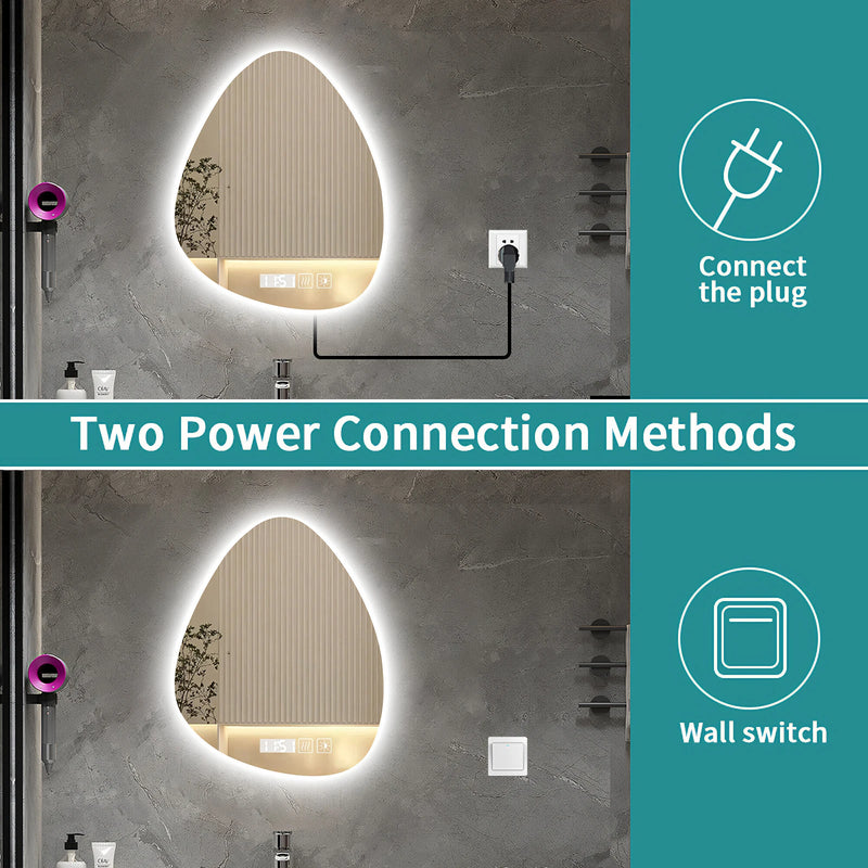 Miroir LED Salle de Bain Forme Organique Anti-Buée