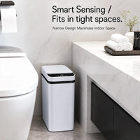 Poubelle Salle de Bain Capteur Tactile 12L sur Batterie
