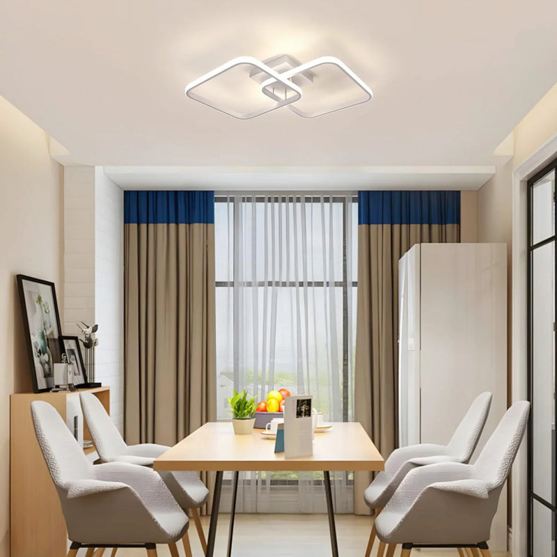 Plafonnier LED Cuisine Carré Dimmable Télécommandé