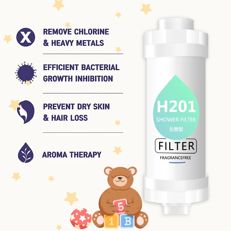 Filtre de Douche Anti-Chlore PP Coton, Sans Parfum ou Mère et Enfant