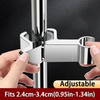 Support Douchette Sans Perçage pour Barre de Douche 24 à 34 mm, 3 Finitions