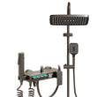 Colonne de Douche Thermostatique Noire Bras Réglable