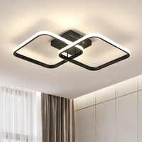 Plafonnier LED Cuisine Carré Design Argenté Noir