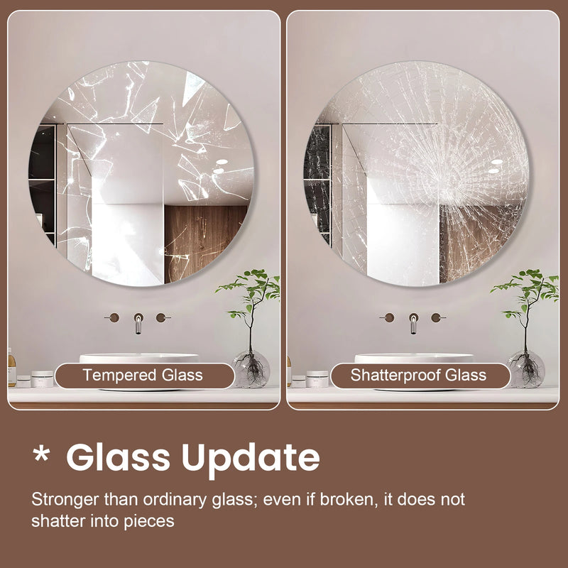 Miroir Salle de Bain Rond Sans Cadre 80 x 80 cm