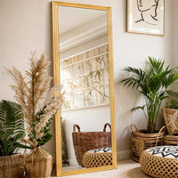 Miroir sur Pied Bois Massif Inclinaison Réglable 160 cm