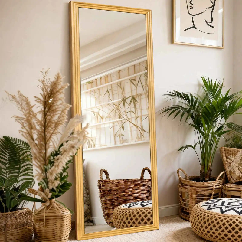 Miroir sur Pied Bois Massif Inclinaison Réglable 160 cm