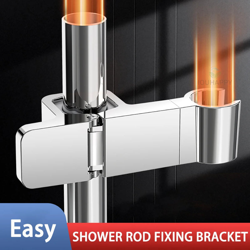 Support Douchette Sans Perçage pour Barre de Douche 24 à 34 mm, 3 Finitions