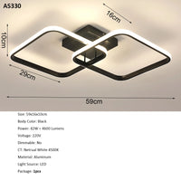 Plafonnier LED Cuisine Carré Design Argenté Noir