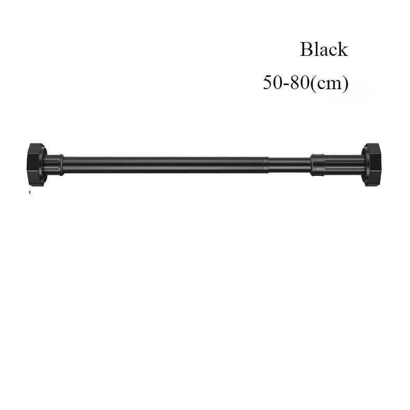 Barre de Douche Télescopique Inox Argent, Noir ou Blanc, 35 à 80 cm