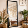 Miroir sur Pied Rectangulaire Bois Noir 160 x 50 cm