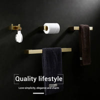 Accessoires Salle de Bain Inox Doré Brossé à la Pièce, 10 Références