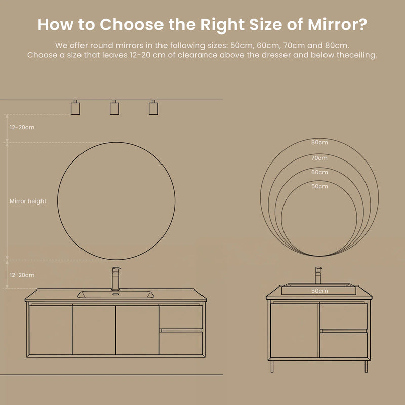 Miroir LED Salle de Bain Rond Double Éclairage Anti-Buée Tactile