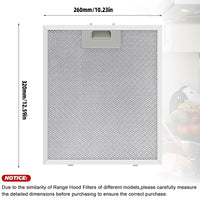 Filtre de Hotte Aluminium 320 x 260 mm, Lot de 3