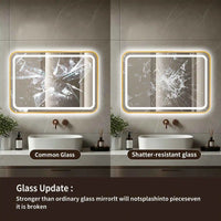 Miroir LED Salle de Bain Cadre Métal Tactile 70x100 cm