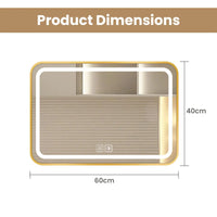 Miroir LED Salle de Bain Cadre Métal Tactile 70x100 cm