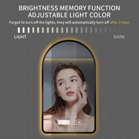 Miroir LED Arche Anti-Buée Noir 40 x 60 cm