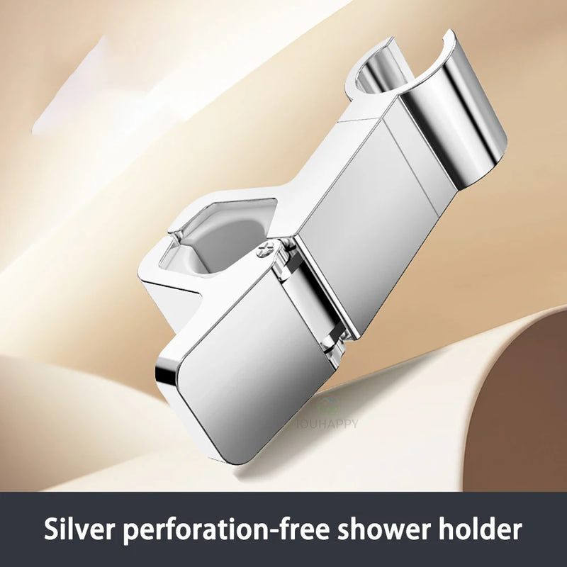 Support Douchette Sans Perçage pour Barre de Douche 24 à 34 mm, 3 Finitions