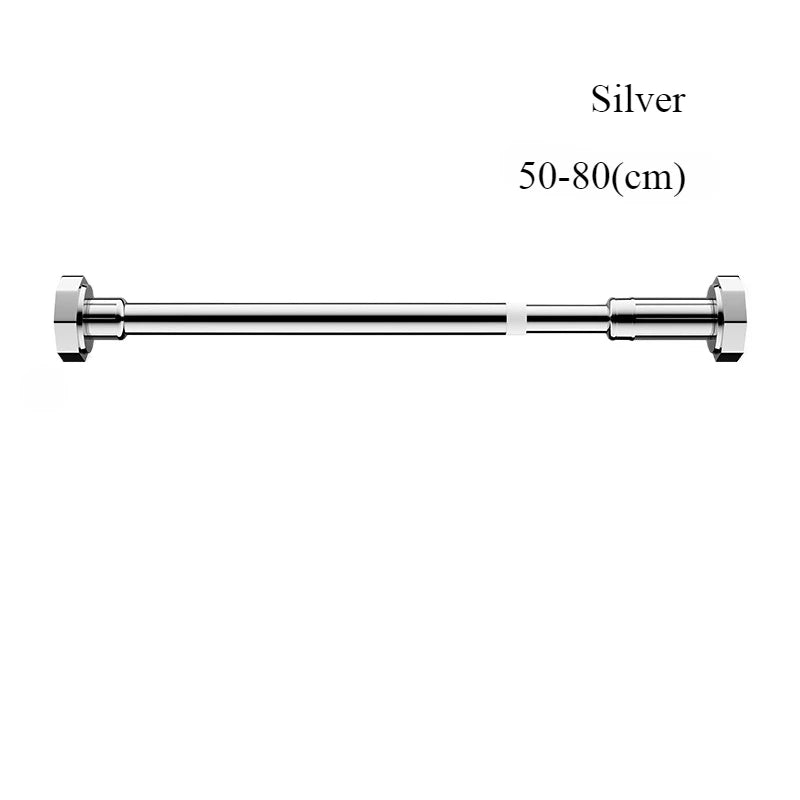 Barre de Douche Télescopique Inox Argent, Noir ou Blanc, 35 à 80 cm