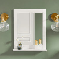 Miroir Salle de Bain avec Rangement Blanc 40 x 49 cm