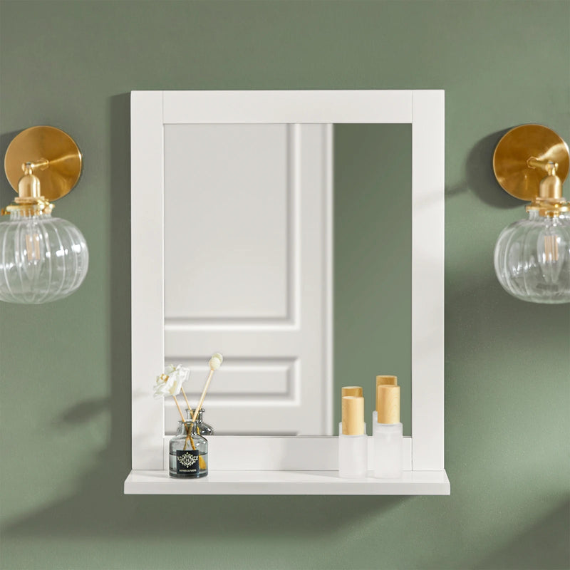 Miroir Salle de Bain avec Rangement Blanc 40 x 49 cm